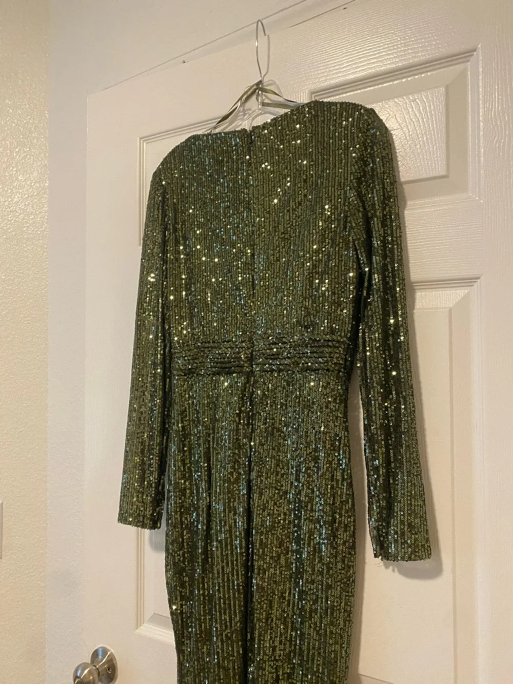 Ieena for Mac Duggal Deep V-Neck Sequin Gown - Picture 5 of 5